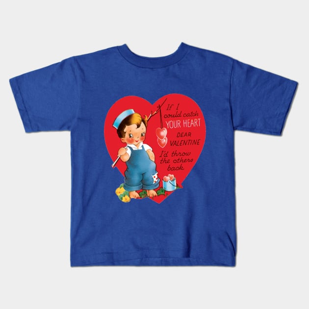 Vintage Valentine's Day Heart Kids T-Shirt by MasterpieceCafe
